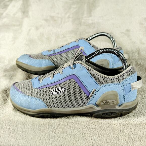 KEEN Shoes Girls Size 6 Grey Blue Knotch Tracer Comfortable Sneaker Slip On‎ - Picture 2 of 9